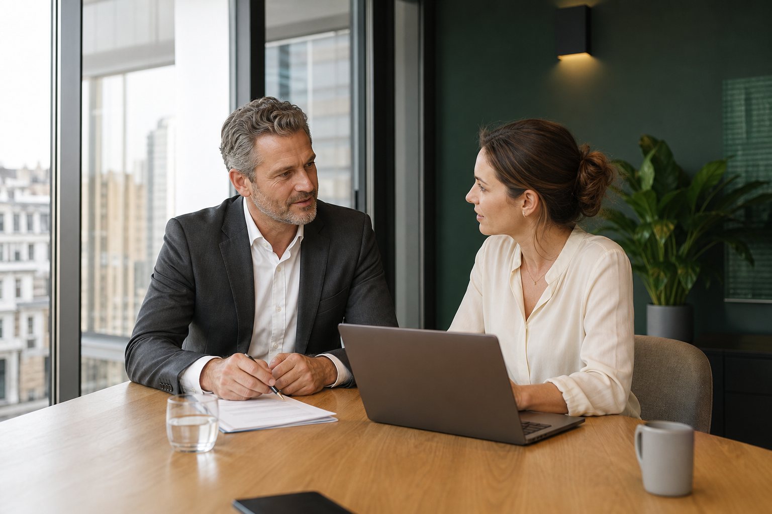Unternehmen und Business Partner im Gespräch